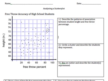 Preview of 8.SP.1 and 8.SP.2 Analyze a Scatterplot