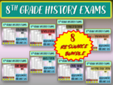 8TH GRADE AMERICAN HISTORY EXAM BUNDLE - 30 questions w an