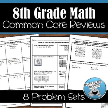 Preview of 8TH GRADE COMMON CORE MATH REVIEWS