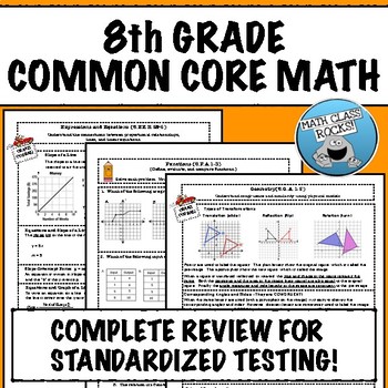 Preview of 8TH GRADE MATH COMMON CORE REVIEW