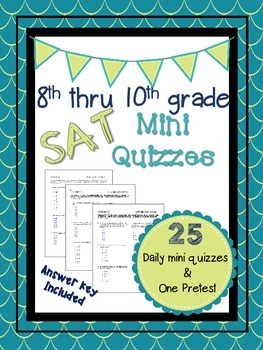 Preview of 8th-10th Grade SAT Prep Mini Quizzes