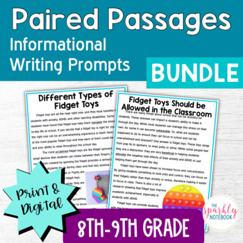 Preview of 8th-9th Grade Paired Passages BUNDLE: Informational Writing Paired Texts