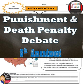 Preview of 8th Amendment Punishment  Death Penalty Debate | Reading | Print & Digital