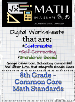 Preview of 8th - Common Core - Standards BundleEditable, Interactive, & Instant Feedback