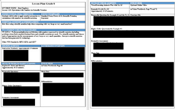 Preview of 8th GR enVision Math Lesson Plan 1-10 Operations Numbers in Scientific Notation