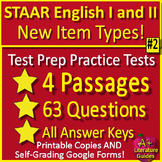 STAAR English I and II New Item Types Test Prep EOC Readin