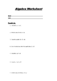 8th Grade Algebra Worksheet