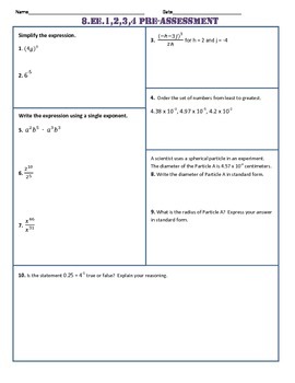 Preview of 8th Grade All Common Core Standard Assessments/Tests