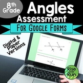 8th Grade Angles Test or Self-Grading Practice for Google Forms