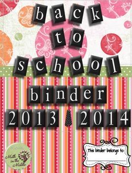 Preview of 8th Grade Back to School Binder