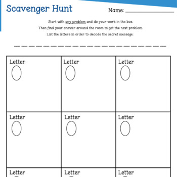 8th Grade Basics Review Scavenger Hunt by MathBlue | TpT
