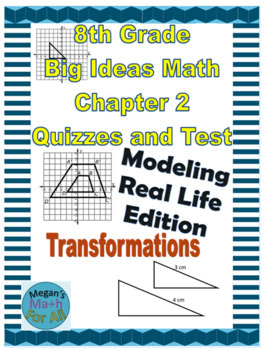 Preview of 8th Grade Big Ideas Math Chapter 2 Quizzes and Test-Common Core-MRL-Editable