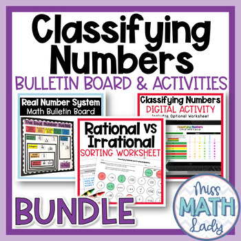 Preview of 8th Grade Classifying Numbers Bulletin Board and Activities Bundle