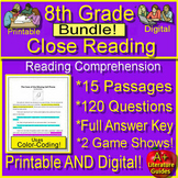 8th Grade Reading Comprehension Passages & Questions Close