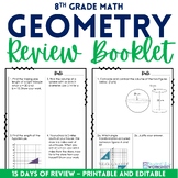 Geometry Review Booklet for 8th Grade Math