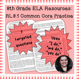 8th Grade Common Core Practice - RL.8.1 - 3-5 mini-lessons