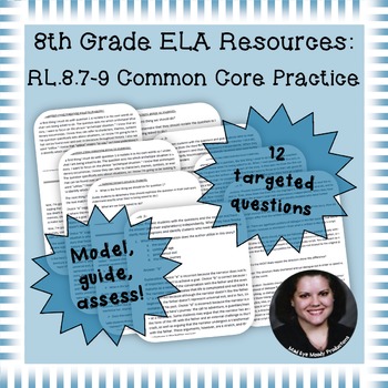 Preview of 8th Grade Common Core Practice RL7 RL9 mini-lessons Integration Cluster