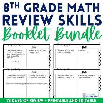 Preview of 8th Grade Math Review Booklets Bundle | 8th Grade Test Prep