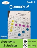 8th Grade Connect 2 Squared Exponents & Radicals Game