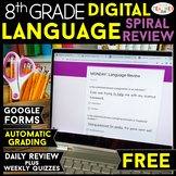 8th Grade DIGITAL Language Spiral Review | Distance Learni