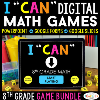 Preview of 8th Grade DIGITAL Math Games BUNDLE - Math Review & Test Prep Practice
