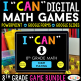 8th Grade DIGITAL Math Games BUNDLE - Math Review & Test P