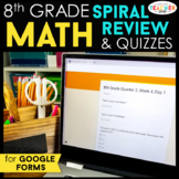 8th Grade DIGITAL Math Spiral Review | Homework, Warm Ups,