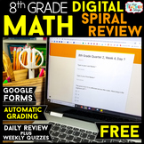 8th Grade DIGITAL Math Spiral Review | Distance Learning |