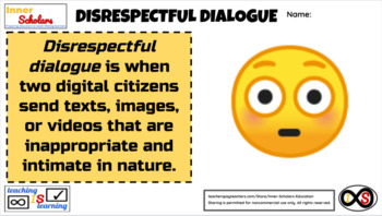 Preview of 8th Grade ELA Digital Citizenship - Disrespectful Dialogue