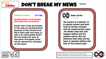 Preview of 8th Grade ELA Digital Citizenship - News Outlets' Credibility