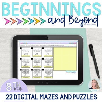 Preview of 8th Grade Math Maze and Puzzle Bundle | Digital Google Sheets Activities
