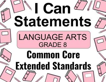 Preview of 8th Grade ELA Common Core I CAN Statements Posters | Special Education