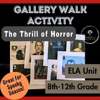 Preview of 8th Grade ELA HMH The Thrill of Horror: Gallery Walk | Unit Intro or Review