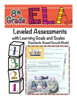 Preview of 8th Grade ELA RL Leveled Reading Comprehension Passages Assessment -Marzano
