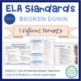 8th Grade ELA Standards Breakdown with "I Can" Statements 