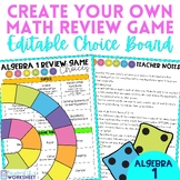 Algebra 1 End of Year Game Choice Board
