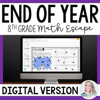 Preview of 8th Grade End of Year Math Escape Room Activity | Digital Google Slides Version