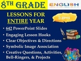 8th Grade English ELA Lessons in PowerPoint Slides for FUL