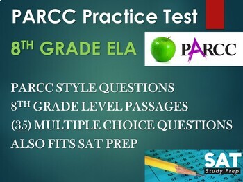 Preview of 8th Grade English ELA PARCC Practice Test – Common Core Standards Grades 7-8