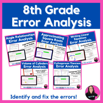 Preview of 8th Grade Error Analysis Bundle Digital & Printable Activities