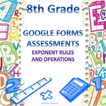 Preview of 8th Grade Exponent Rules and Operations Google Forms Assessment