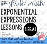 8th Grade Exponents Lessons for 8.EE.A.1 Bundle Go Math