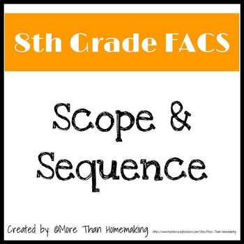 Preview of 8th Grade FACS Scope & Sequence