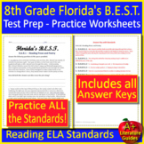 8th Grade Florida BEST Reading ELA Test Prep Florida FAST 