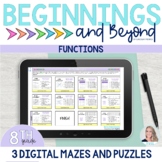 8th Grade Functions Digital Maze and Puzzle Math Bundle