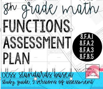 Preview of 8th Grade Functions Assessment Plan Go Math