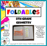 8th Grade Geometry - 4 Printable Foldables for the Interac