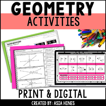 Preview of 8th Grade Geometry Activities VA SOL 8.5 8.7 and 8.8