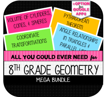 Preview of 8th Grade Geometry MEGA BUNDLE (for ALL Common Core 8th Geometry Standards)