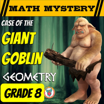 Preview of 8th Grade Geometry Review Math Mystery: Missing Angles, Pythagorean Theorem +++